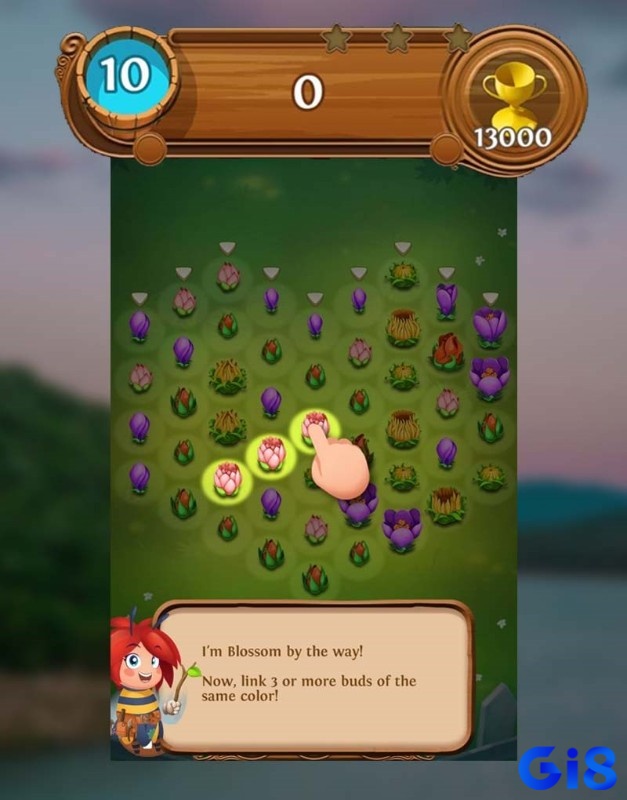 Game Blossom Blast Saga có lối chơi Match-3 quen thuộc