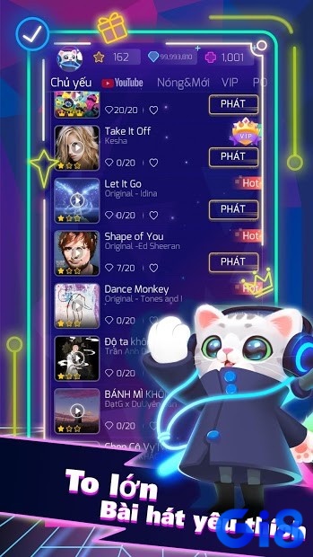 Game Sonic Cat có kho nhạc khổng lồ và đa dạng