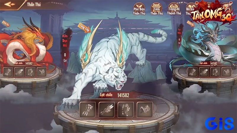 Các thần thú trong game Tân OMG3Q VNG mạnh mẽ và đầy huyền bí